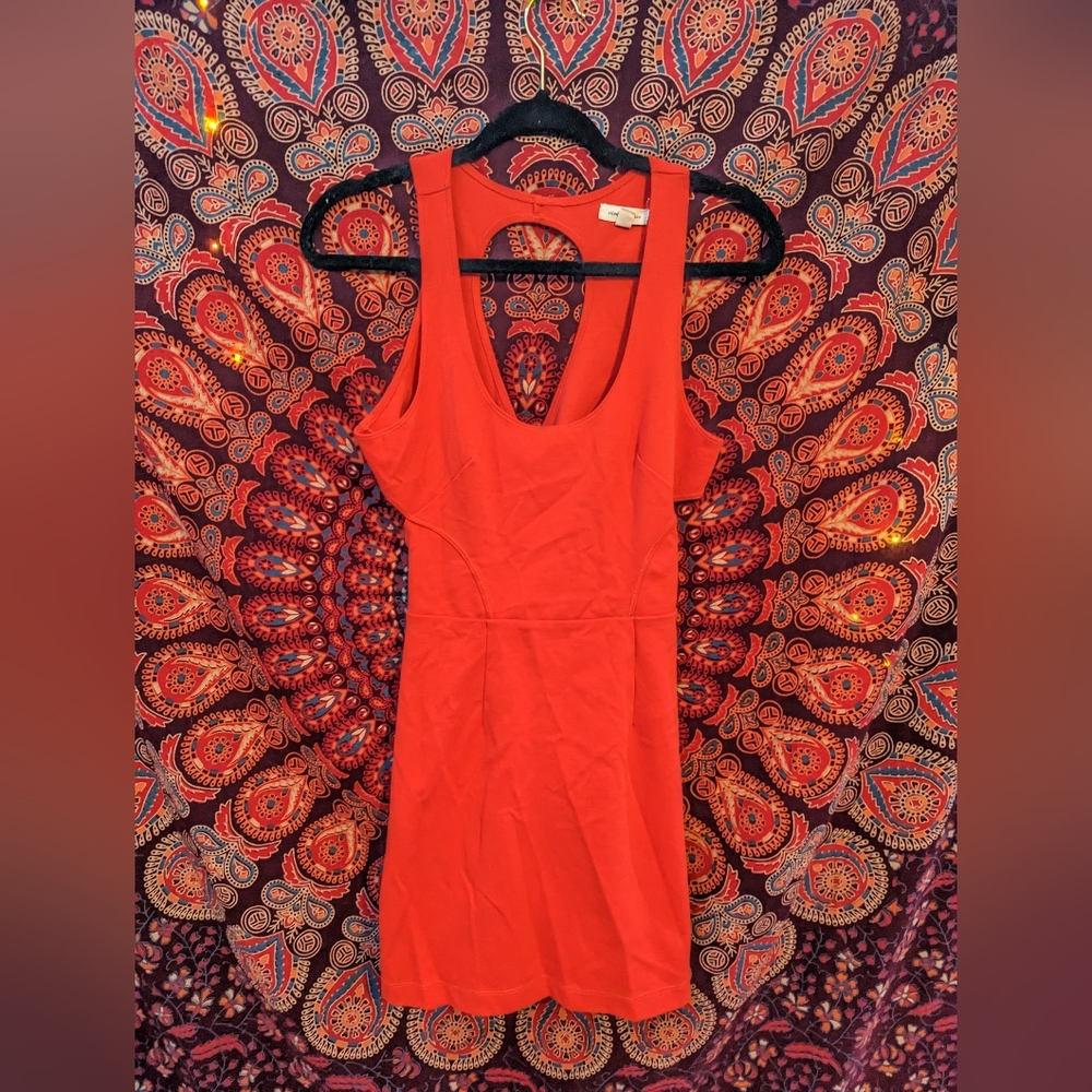 Red cut out dress